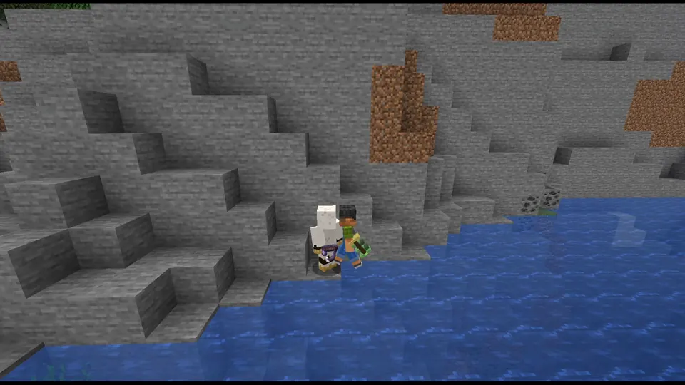 Fishing from a stone cliff